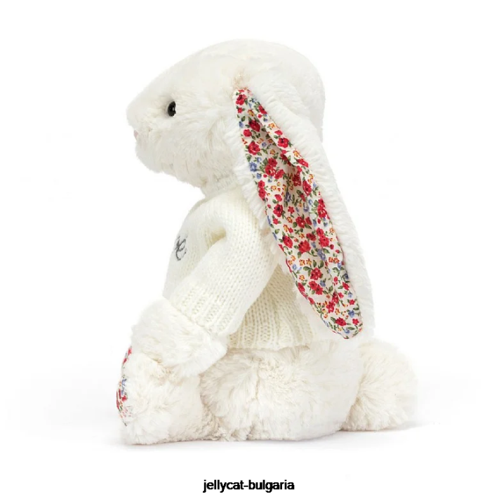 Jellycat Blossom Bunny s personalizovaným mikinovým krémem 594 hračka