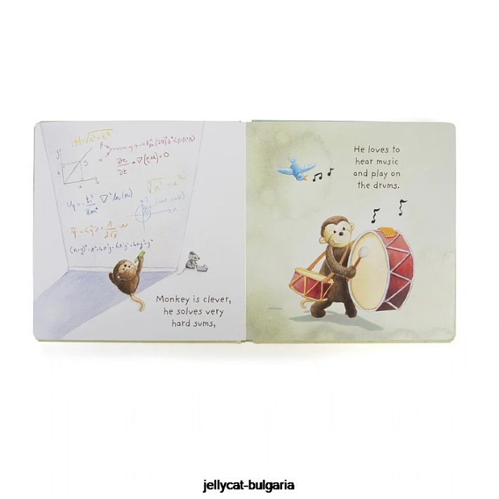 Jellycat Znám opičí knihu a stydlivou opičí hnědou 746 rezervovat