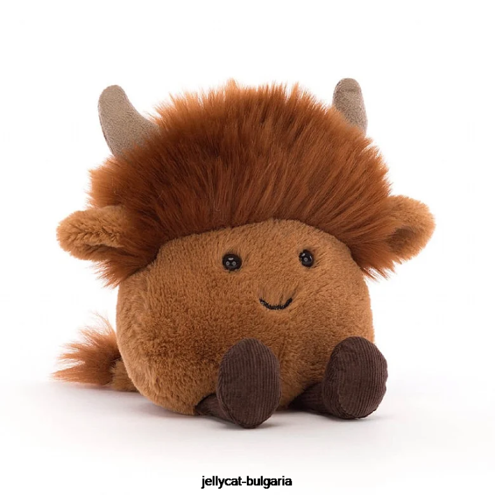 Jellycat amuseabean Highland cow brown 82 играчка