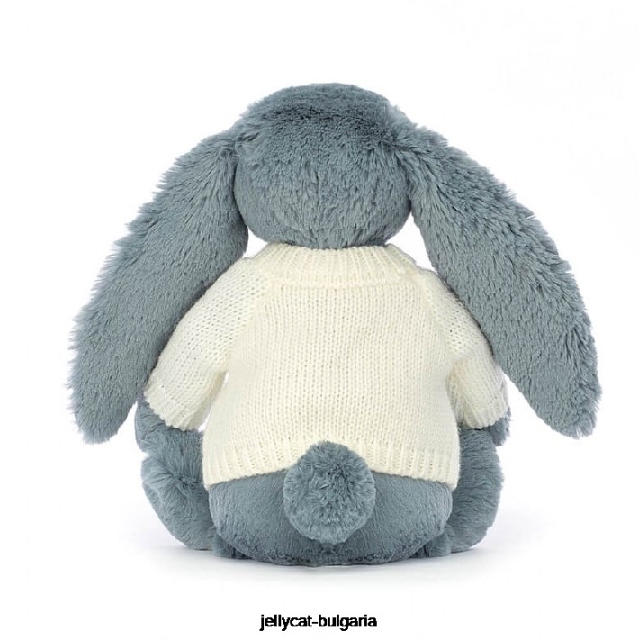 Jellycat blossom dusky с персонализиран кремав пуловер син 331 играчка