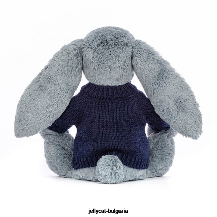 Jellycat blossom dusky с персонализиран тъмносин пуловер 436 играчка