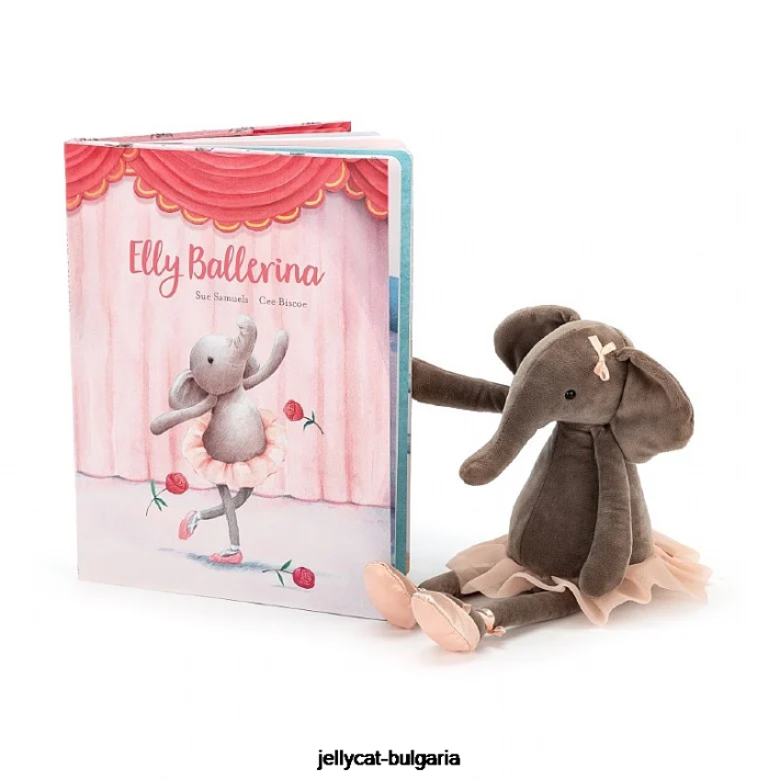 Jellycat elly balerína kniha a tančící darcey sloní šedá 691 rezervovat