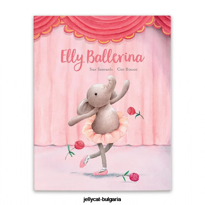 Jellycat elly balerína kniha a tančící darcey sloní šedá 691 rezervovat