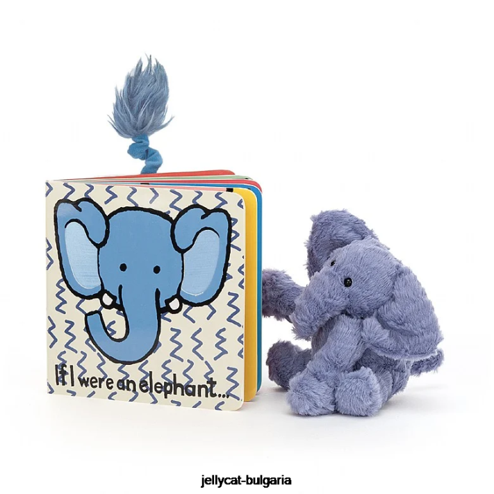 Jellycat kdybych byl sloní kniha a fuddlewuddle sloní modrá 745 rezervovat