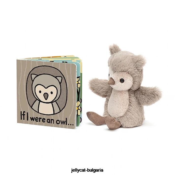 Jellycat kdybych byl sova kniha a vrbová sova šedá a bílá 732 rezervovat
