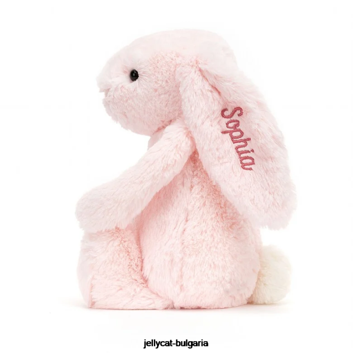 Jellycat personalizovaný stydlivý růžový zajíček středně růžový 48 hračka