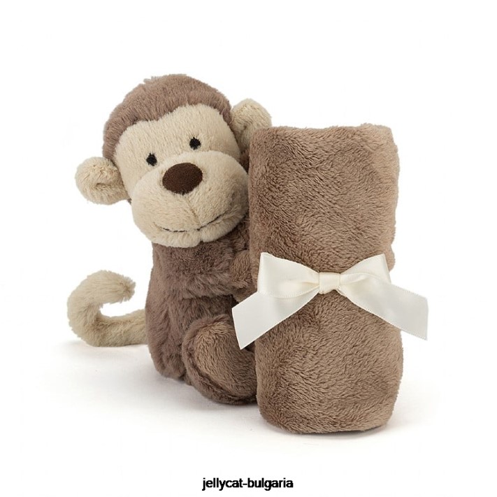 Jellycat stydlivý opičí dudlík hnědý 653 hračka