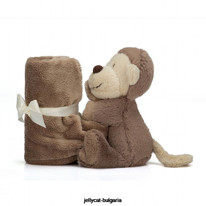 Jellycat stydlivý opičí dudlík hnědý 653 hračka