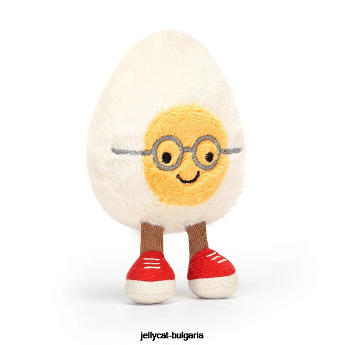 Jellycat zábavná vařená vejce šik bílá a žlutá 55 hračka