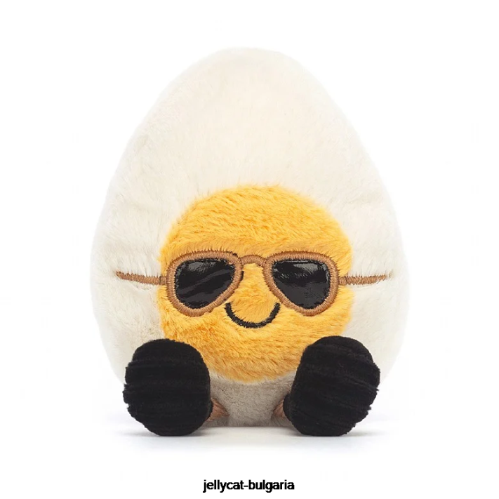 Jellycat zábavná vařená vejce šik bílá a žlutá 55 hračka