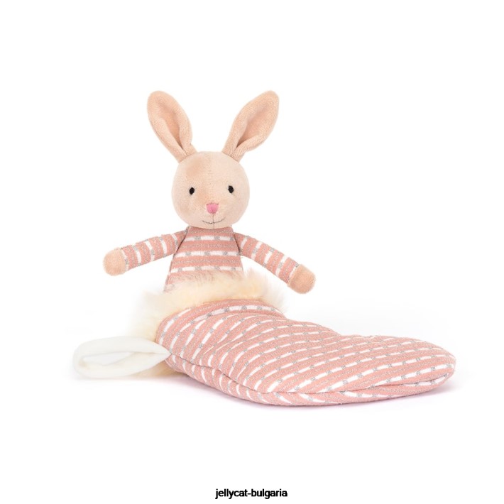 Jellycat блестящ чорап зайче бежово 443 играчка