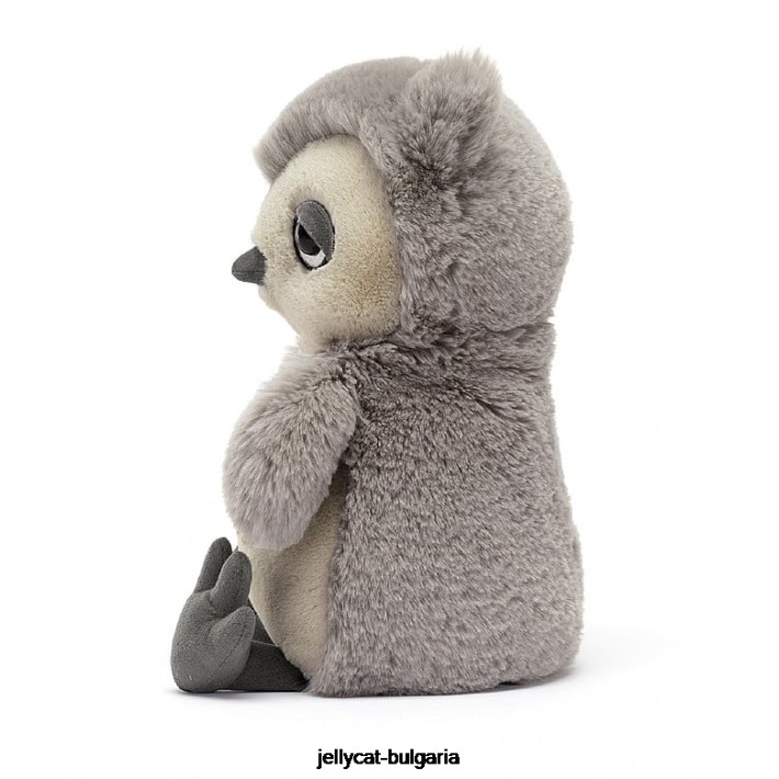 Jellycat дремеща сова сиво и бяло 494 играчка
