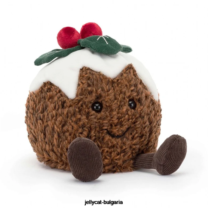 Jellycat забавен коледен пудинг кафяв 74 играчка