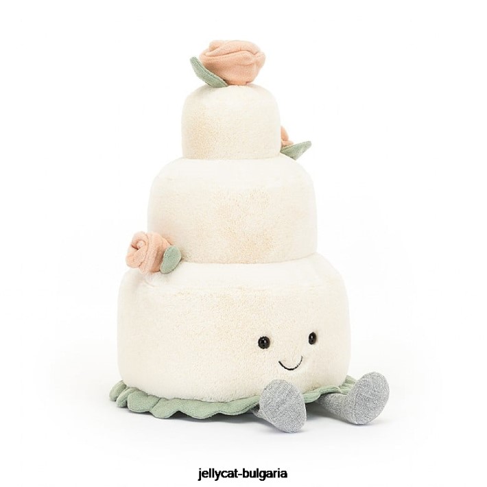 Jellycat забавна сватбена торта бяла 364 играчка