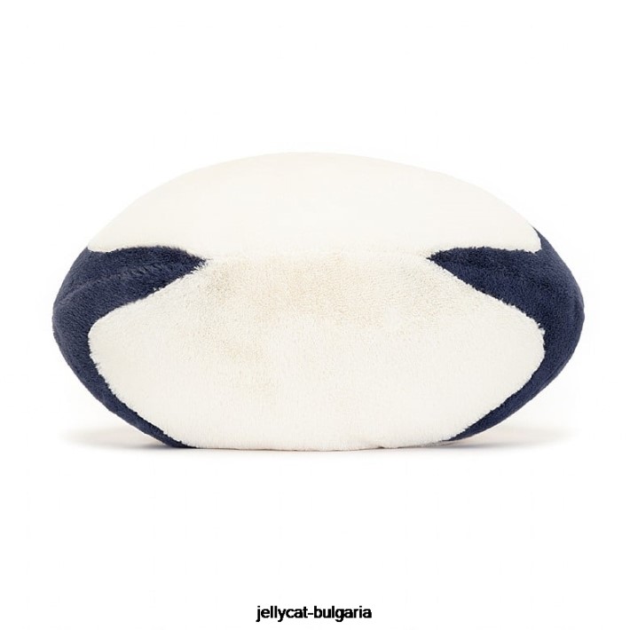 Jellycat забавна спортна топка за ръгби синьо и кремаво 148 играчка