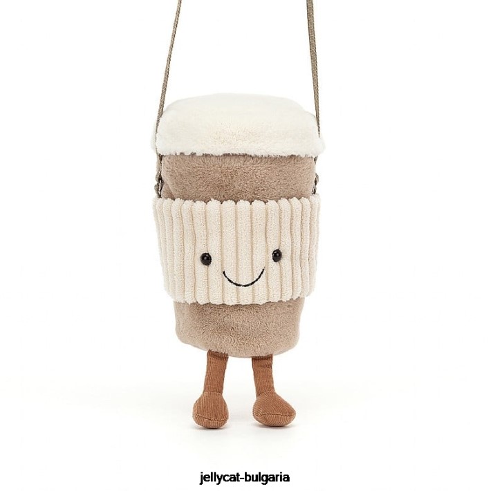 Jellycat забавна чанта за кафе в бежово 31 чанта