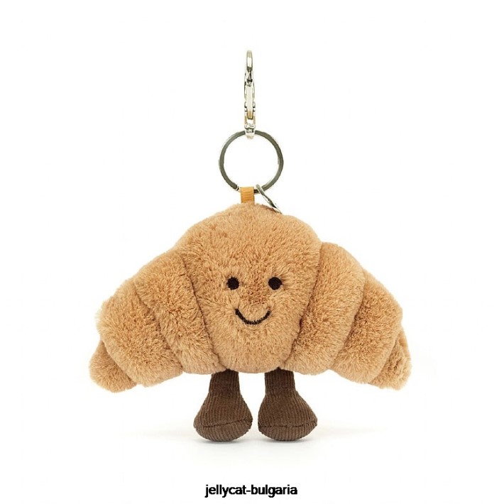 Jellycat забавна чанта за кроасан Charm бежово 17 аксесоар