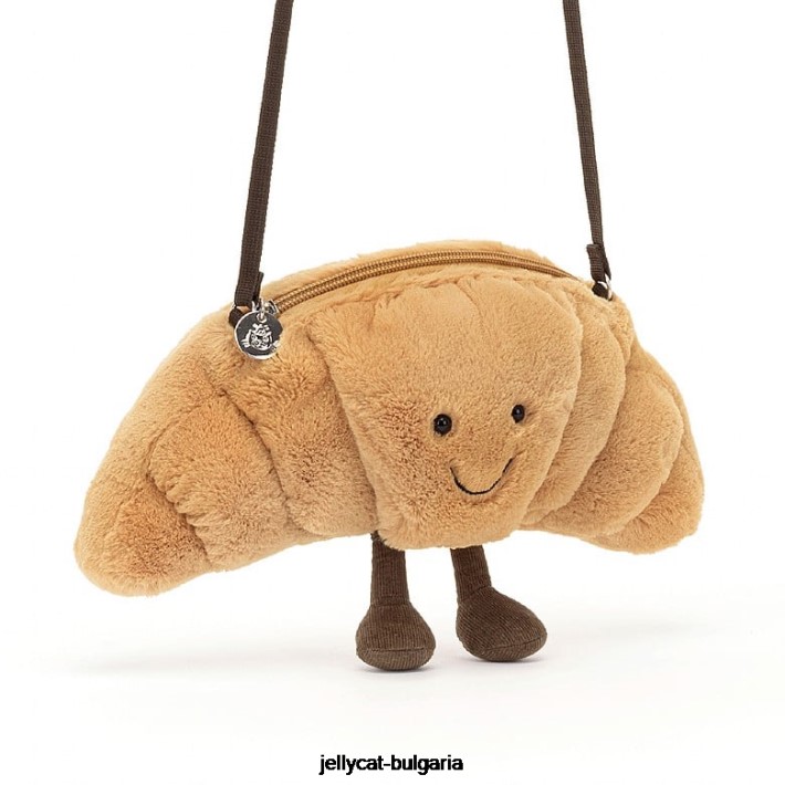 Jellycat забавна чанта за кроасан бежова 65 чанта