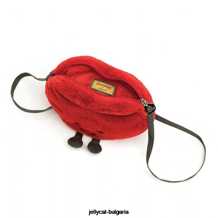 Jellycat забавна чанта сърце червена 230 чанта