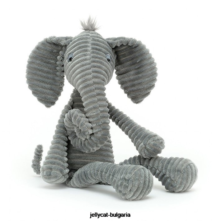 Jellycat оребрено слонско сиво 428 играчка