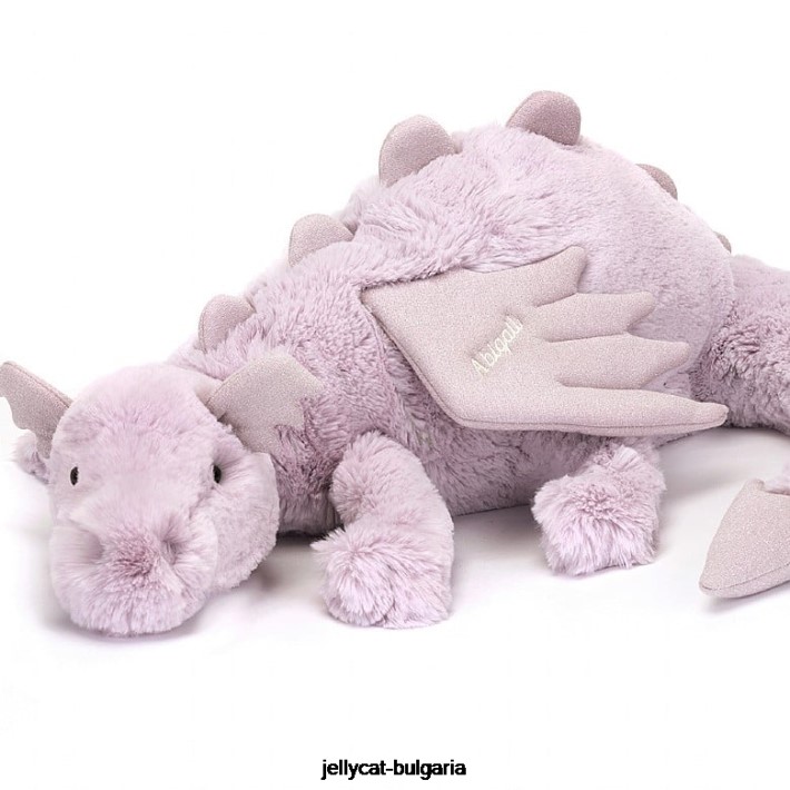 Jellycat персонализиран лавандула дракон огромен люляк 456 играчка