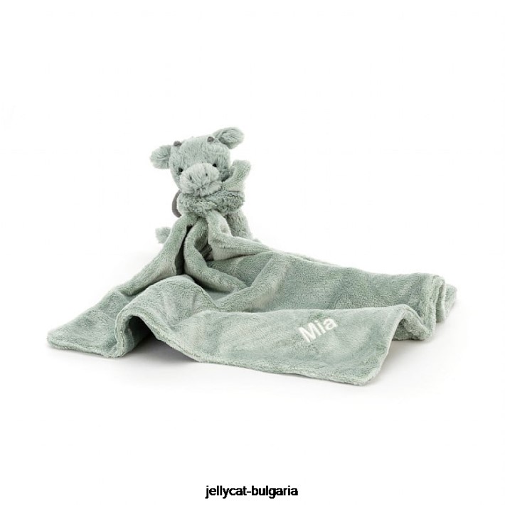 Jellycat персонализирана срамежлива драконова залъгалка зелена 488 играчка