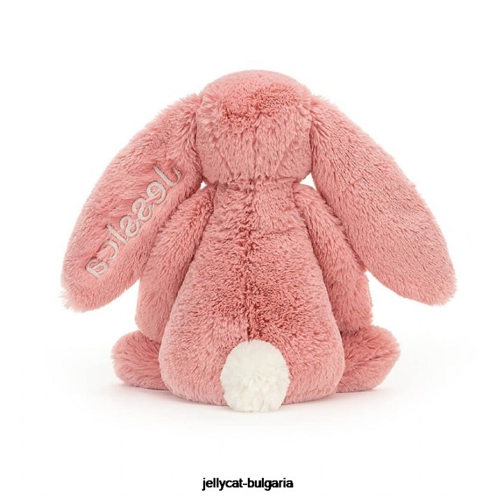 Jellycat персонализирано срамежливо зайче с венчелистчета средно розово сорбе 130 играчка