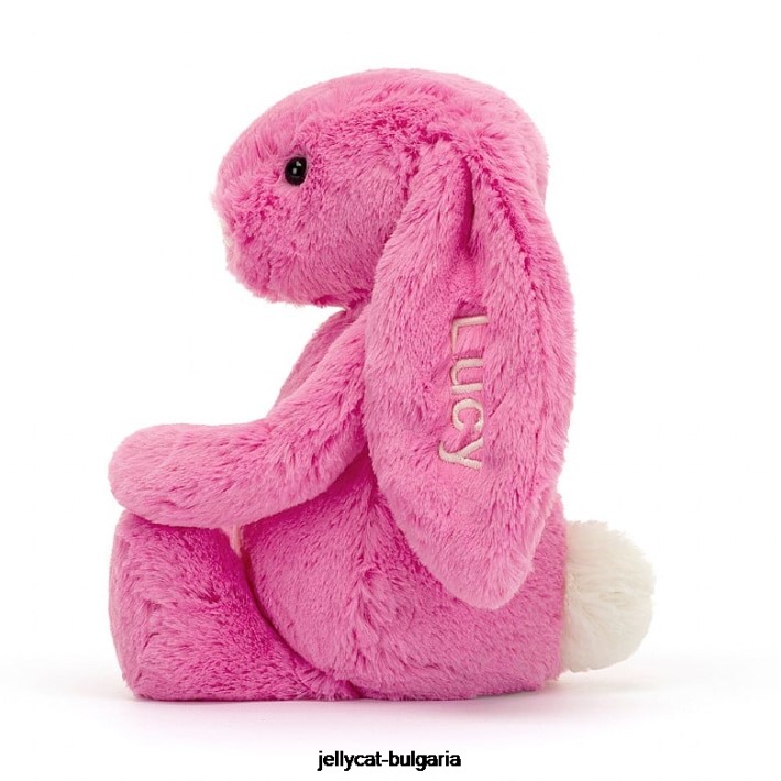 Jellycat персонализирано срамежливо зайче средно горещо розово 173 играчка