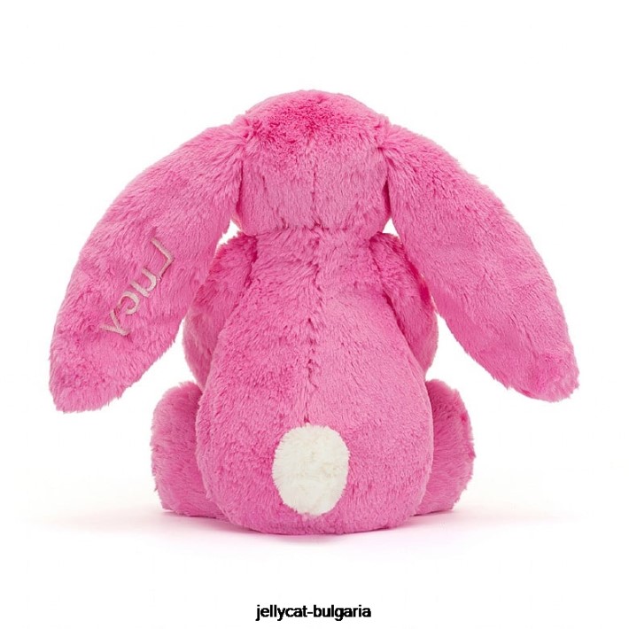 Jellycat персонализирано срамежливо зайче средно горещо розово 173 играчка