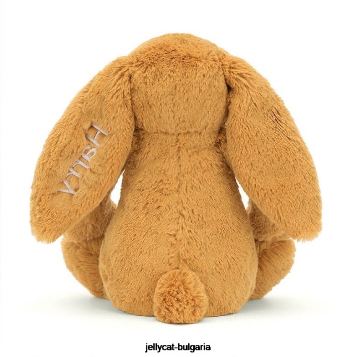 Jellycat персонализирано срамежливо и зайче средно злато 214 играчка