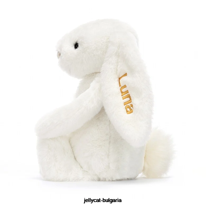 Jellycat персонализирано срамежливо луксозно зайче luna средно бяло 228 играчка