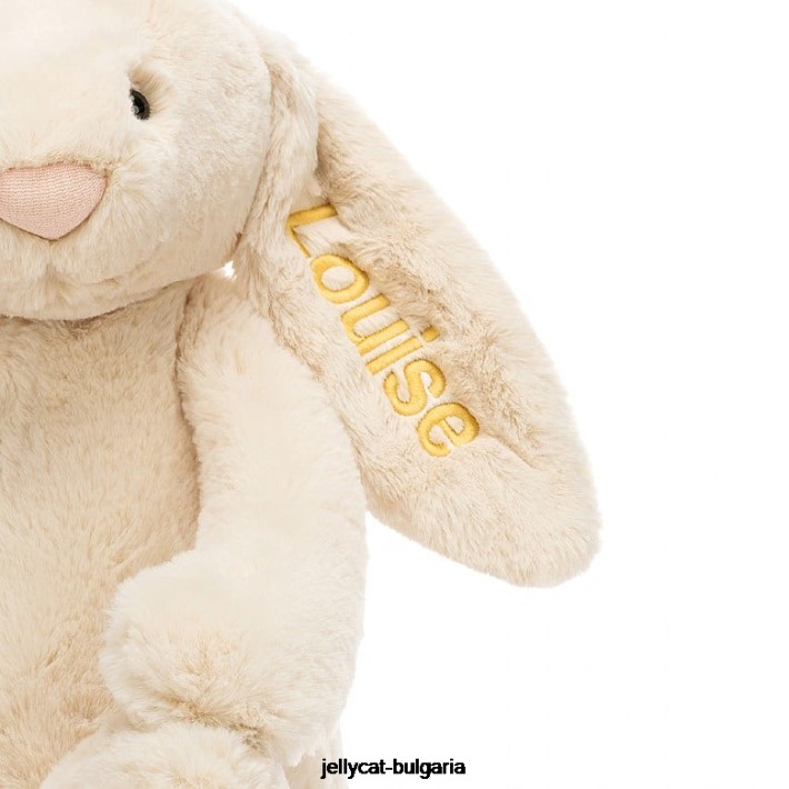 Jellycat персонализирано срамежливо луксозно зайче върба огромно бежово 393 играчка
