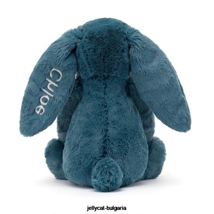Jellycat персонализирано срамежливо минерално синьо зайче средно колбалтово синьо 346 играчка