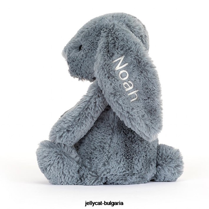 Jellycat персонализирано срамежливо тъмно зайче средно синьо 91 играчка