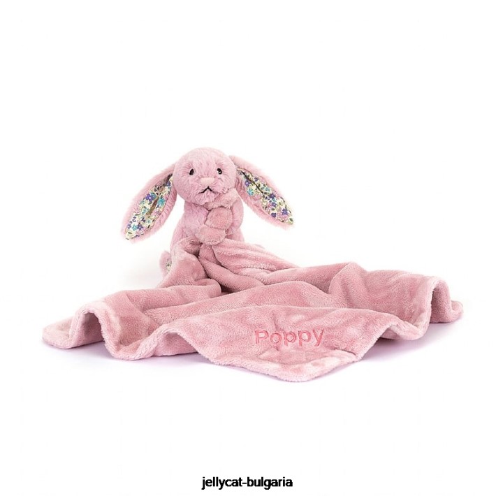 Jellycat персонализирано цвете лале зайче залъгалка розово 328 играчка