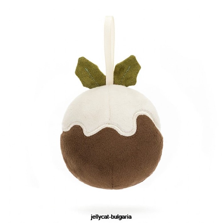Jellycat празнична глупост коледен пудинг кафяв 39 играчка