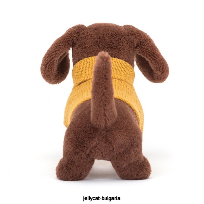 Jellycat пуловер наденица куче жълто кафяво 210 играчка