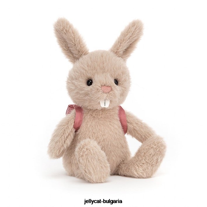 Jellycat раница зайче розово 410 играчка