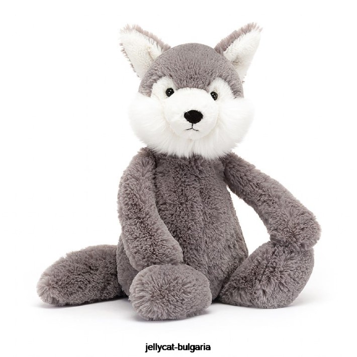 Jellycat срамежлив вълк сиво и бяло 179 играчка