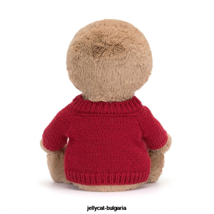 Jellycat срамежлив ленивец с персонализиран червен загар 205 играчка