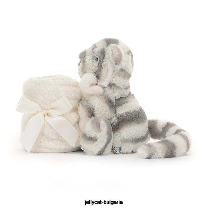 Jellycat срамежлив снежен тигър залъгалка сиво и бяло 264 играчка