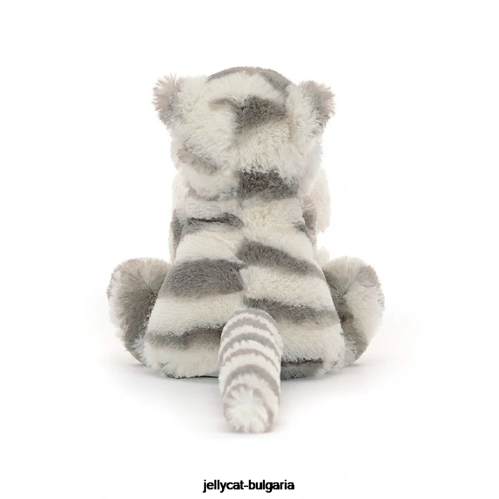 Jellycat срамежлив снежен тигър залъгалка сиво и бяло 264 играчка