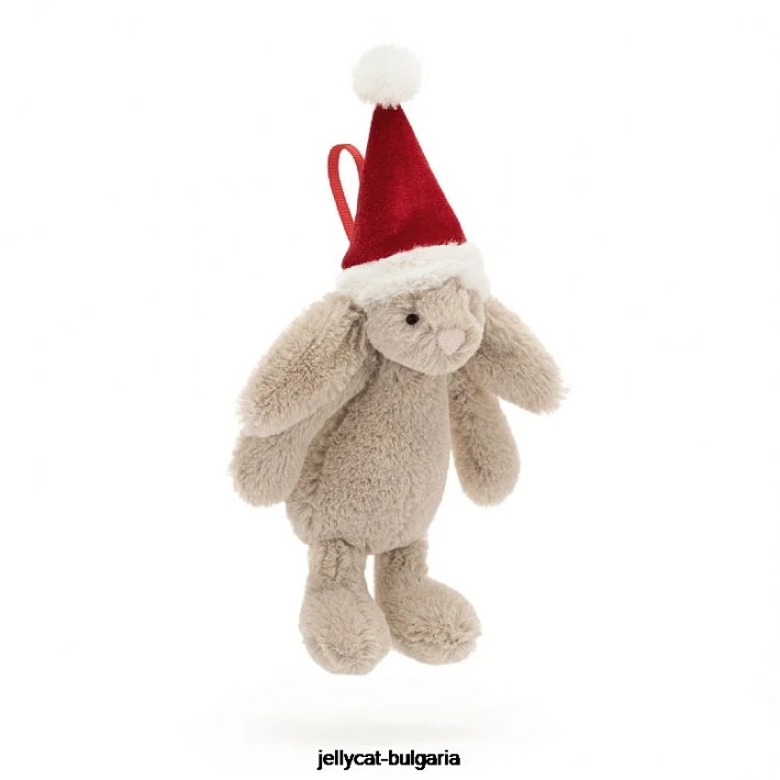 Jellycat срамежлива украса за коледно зайче бежово 347 играчка