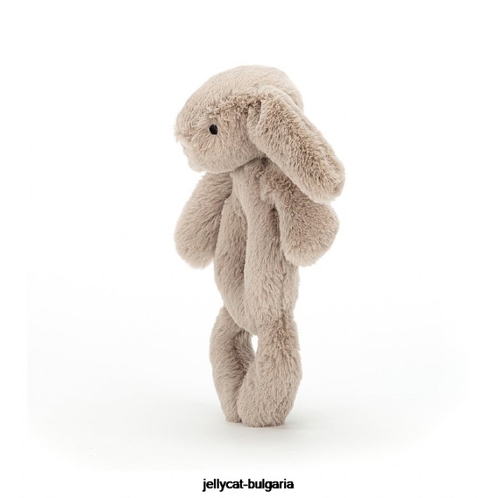 Jellycat срамежливо зайче пръстен дрънкалка бежово 195 играчка