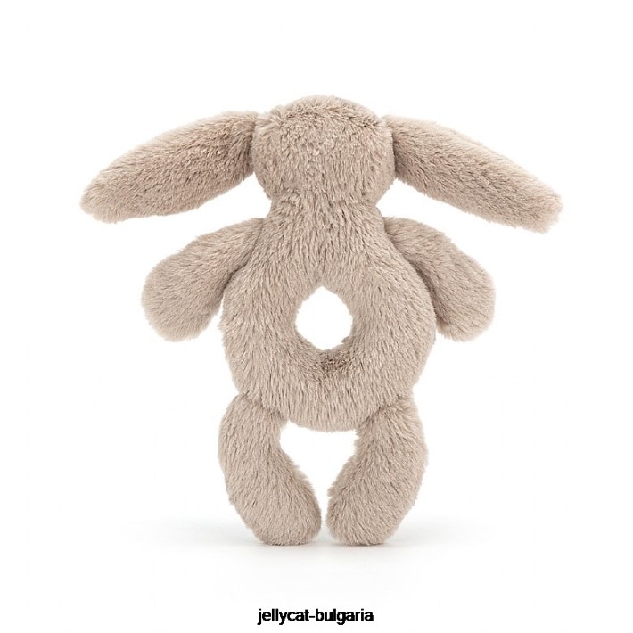 Jellycat срамежливо зайче пръстен дрънкалка бежово 195 играчка