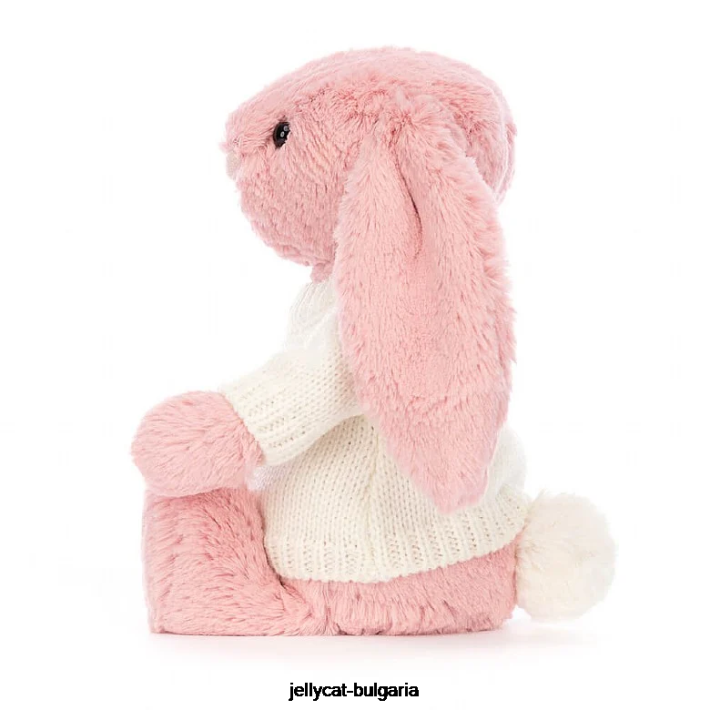 Jellycat срамежливо зайче с венчелистчета с персонализирано кремаво розово сорбе 243 играчка
