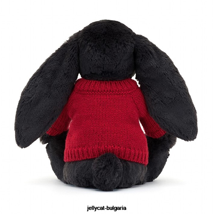 Jellycat срамежливо зайче с персонализирано мастило с червен скок 519 играчка