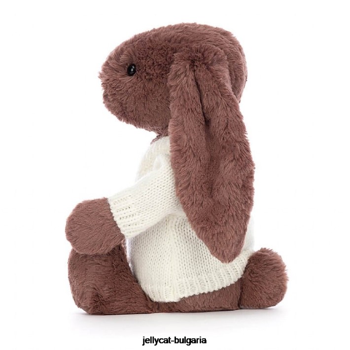 Jellycat срамежливо зайче фъдж с персонализиран сметанов шоколад 513 играчка