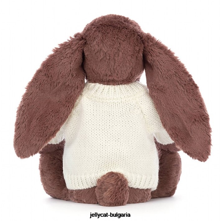 Jellycat срамежливо зайче фъдж с персонализиран сметанов шоколад 513 играчка