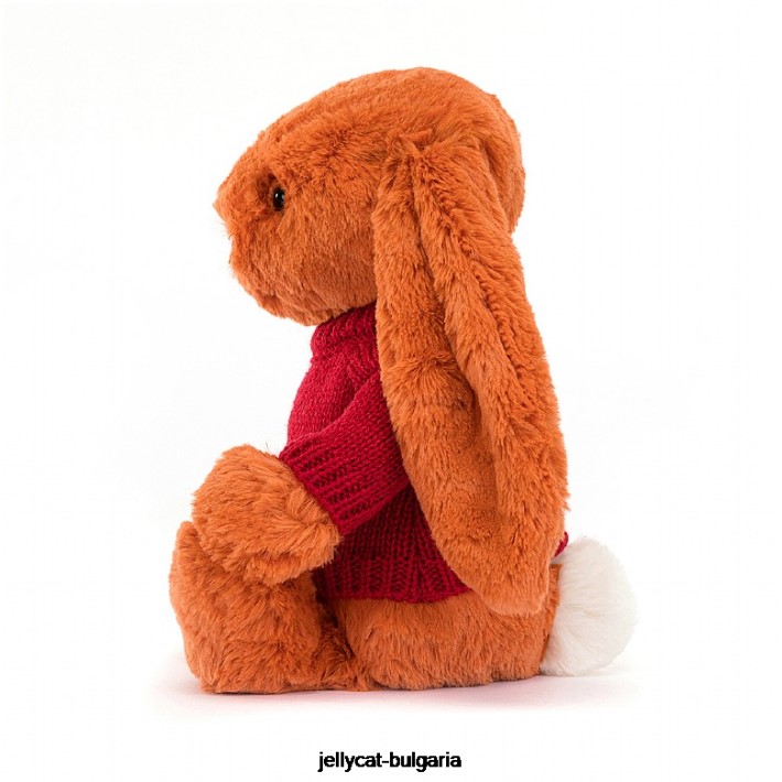 Jellycat срамежливо мандариново зайче с персонализиран червен портокал 509 играчка